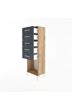 Arges Dolap 5 Çekmeceli 44x30x134 Çam-Antrasit