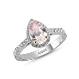 0.23 Karat Pembe Topaz Taşlı Pırlanta Yüzük