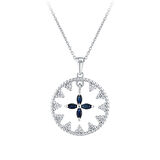 0.13 Karat Safir Taşlı Pırlanta Kolye