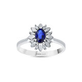 0.07 Karat Safir Taşlı Pırlanta Yüzük