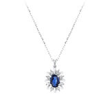 0.07 Karat Safir Taşlı Pırlanta Kolye