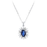 0.07 Karat Safir Taşlı Pırlanta Kolye