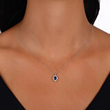 0.07 Karat Safir Taşlı Pırlanta Kolye