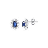 0.14 Karat Safir Taşlı Pırlanta Küpe