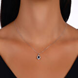 0.08 Karat Safir Taşlı Pırlanta Kolye