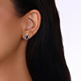 0.14 Karat Safir Taşlı Pırlanta Küpe