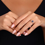 0.21 Karat Safir Taşlı Pırlanta Yüzük