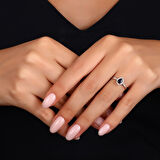 0.13 Karat Safir Taşlı Pırlanta Yüzük