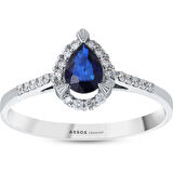 0.13 Karat Safir Taşlı Pırlanta Yüzük