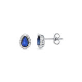 0.18 Karat Safir Taşlı Pırlanta Küpe