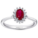 0.12 Karat Yakut Taşlı Pırlanta Yüzük