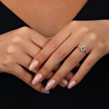 0.14 Karat Zümrüt Taşlı Pırlanta Yüzük