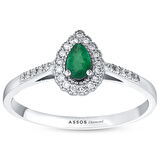 0.14 Karat Zümrüt Taşlı Pırlanta Yüzük