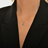 0.12 Karat Zümrüt Taşlı Pırlanta Kolye