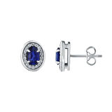 0.16 Karat Safir Taşlı Pırlanta Küpe