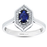0.10 Karat Safir Taşlı Pırlanta Yüzük