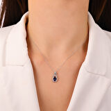 0.10 Karat Safir Taşlı Pırlanta Kolye