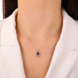 0.05 Karat Safir Taşlı Pırlanta Kolye
