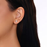 0.63 Karat Pırlanta Tektaş Küpe