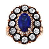 0.17 Karat Safir Taşlı Elmas Yüzük