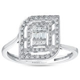 0.16 Karat Baget Taşlı Pırlanta Yüzük