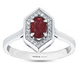 0.11 Karat Yakut Taşlı Pırlanta Yüzük