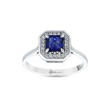 0.10 Karat Safir Taşlı Pırlanta Yüzük