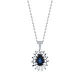 0.05 Karat Safir Taşlı Pırlanta Kolye