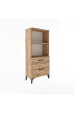 Arges Dolap 2 Raflı 2 Çekmeceli 60x30x134 Çam-Çam