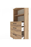 Arges Dolap 2 Raflı 3 Çekmeceli 60x30x134 Çam-Çam
