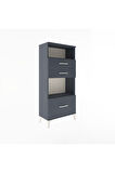 Arges Dolap 2 Raflı 3 Çekmeceli 60x30x134 Antrasit-Antrasit