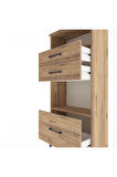 Arges Dolap 2 Raflı 3 Çekmeceli 60x30x134 Çam-Çam