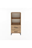 Arges Dolap 2 Raflı 2 Çekmeceli 60x30x134 Çam-Çam
