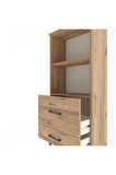 Arges Dolap 2 Raflı 2 Çekmeceli 60x30x134 Çam-Çam