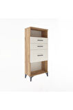 Arges Dolap Tek Raflı 3 Çekmeceli 60x30x134 Çam-Aytaşı