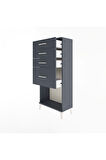 Arges Dolap 4 Çekmeceli 60x30x134 Antrasit-Antrasit