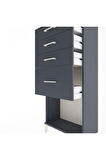 Arges Dolap 4 Çekmeceli 60x30x134 Antrasit-Antrasit