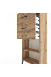 Arges Dolap Tek Raflı 3 Çekmeceli 60x30x134 Çam-Çam
