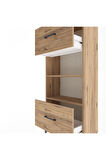 Arges Dolap 2 Raflı 2 Çekmeceli 60x30x134 Çam-Çam