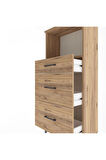 Arges Dolap Tek Raflı 3 Çekmeceli 60x30x134 Çam-Çam