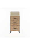 Arges Dolap Tek Raflı 4 Çekmeceli 60x30x134 Aytaşı-Çam