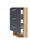 Arges Dolap 3 Çekmeceli 60x30x134 Çam-Antrasit