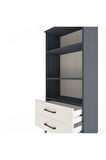 Arges Dolap 3 Raflı 2 Çekmeceli 60x30x134 Antrasit-Aytaşı
