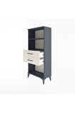 Arges Dolap 2 Raflı 2 Çekmeceli 60x30x134 Antrasit-Aytaşı