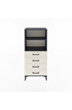 Arges Dolap 2 Raflı 4 Çekmeceli 60x30x134 Antrasit-Aytaşı