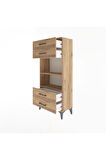 Arges Dolap 2 Raflı 4 Çekmeceli 60x30x134 Çam-Çam