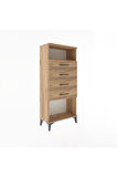 Arges Dolap Tek Raflı 4 Çekmeceli 60x30x134 Çam-Çam