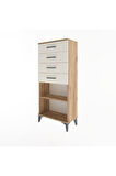 Arges Dolap Tek Raflı 4 Çekmeceli 60x30x134 Çam-Aytaşı