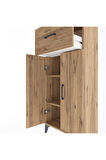 Arges Dolap 2 Raflı Tek Çekmeceli 2 Kapaklı 60x30x134 Çam-Çam