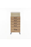 Arges Dolap Tek Raflı 5 Çekmeceli 60x30x134 Aytaşı-Çam